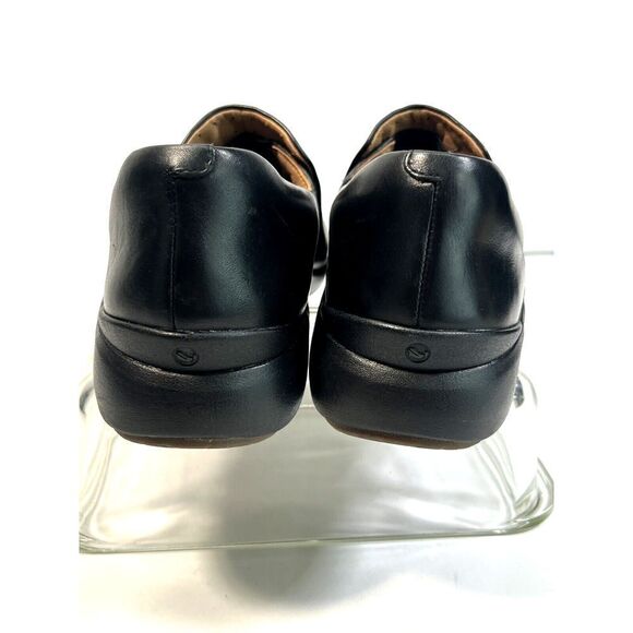 Clarks Unstructured Black Leather Shoes with Merrell Insoles Slip On Comfort 9M - Picture 6 of 15